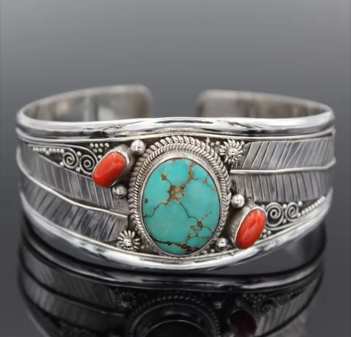 New Bohemian Turquoise Decor Bangle Bracelet